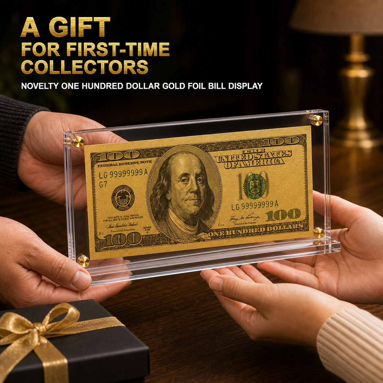 100 Dollar Gold Foil Bill with Acrylic Display Stand Gold Foil Bill Displays 100 Dollar Gold Foil Bill with Acrylic Display Stand Gold Foil Bill Displays 4