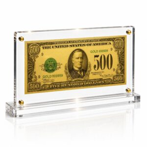 500 Dollar Gold Foil Bill with Acrylic Display Stand Gold Foil Bill Displays 500 Dollar Gold Foil Bill with Acrylic Display Stand Gold Foil Bill Displays
