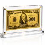 5,000 Dollar Gold Foil Bill with Acrylic Display Stand
